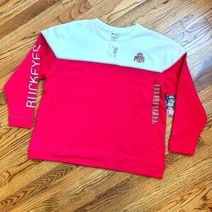 New Champion Women’s Ohio State Buckeyes Red & White Pullover Sweatshirt Sz XL